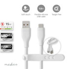 Nedis CCGB60800WT15 USB 2.0-Kabel USB-A - USB-C 15 W 480 Mbps Vernikkeld 1.5m Wit