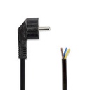 Câble d'alimentation Nedis CEGL11918BK type F à angle ouvert nickelé 1,8 m noir
