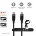 Câble USB 2.0 Nedis CCGB60820BK15 USB-C 60 W 480 Mbit/s nickelé 1,5 m Noir