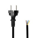Câble d'alimentation Nedis CEGL11930BK type F ouvert nickelé 3 m noir