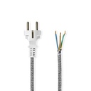 Nedis CEGL11930WT Power Cable Type F Open Nickel Plated 3m White