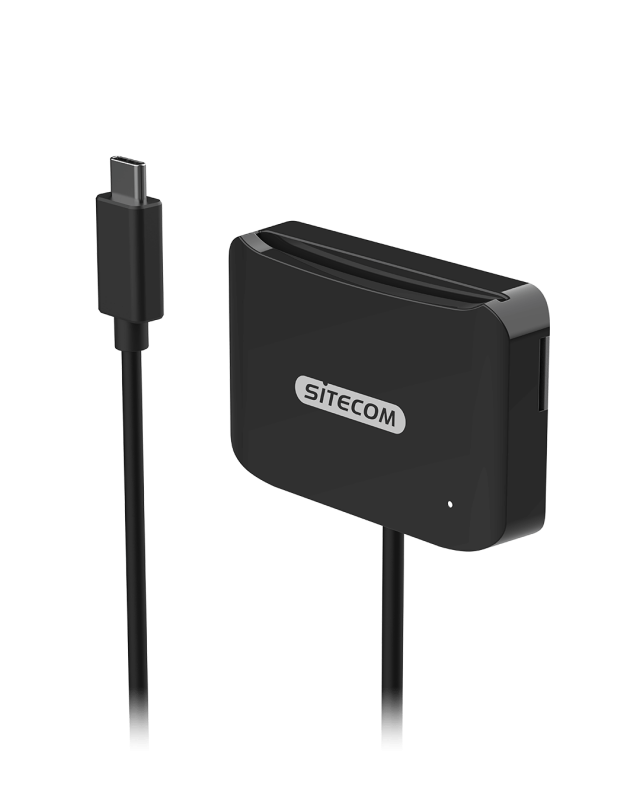 Sitecom MD-1002 USB-C Smart card en MicroSD lezer Zwart