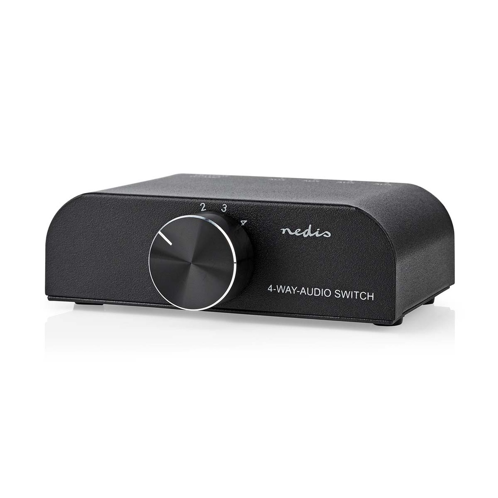 Nedis ASWI2424AT Analogue Audio Switch 4-Port 3.5 mm Jack / 3x RCA - RCA Black