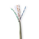Câble réseau Nedis CCBG8525GY100, câble CAT6 U/UTP, cuivre, intérieur, LSZH, gris, 100 m