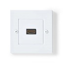 Prise murale HDMI 2.0 Nedis CVGB34950WT 4K à 60 Hz 18 Gbit/s, plaquée or, blanche