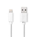 Nedis CCGL39300WT10 Lightning Cable USB 2.0 Lightning - USB-A 480 Mbps Nickel Plated 1m White