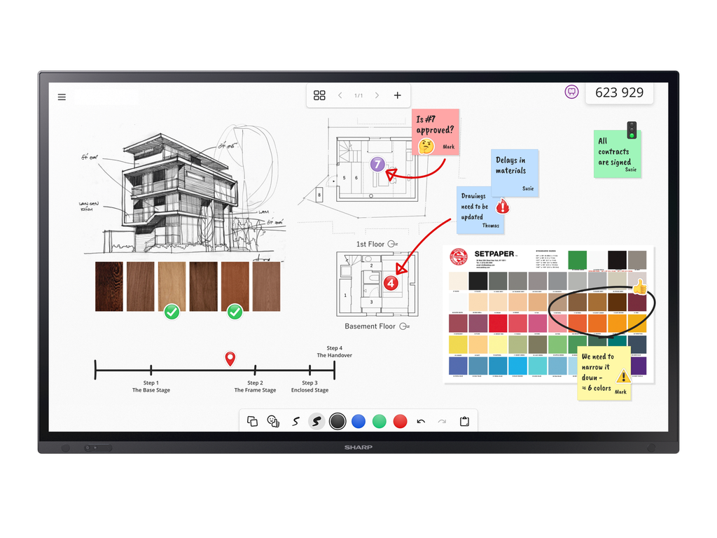 Sharp/NEC PN-LA752 Professioneel Touchscreen 75" 4K 500nits 24/7 Zwart