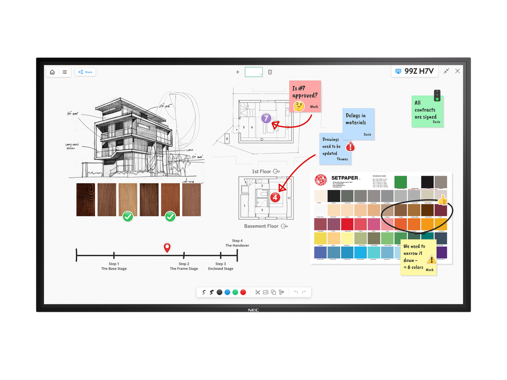 Sharp/NEC M862 IGB Professioneel Touchscreen 85" 4K 500nits 24/7 Zwart