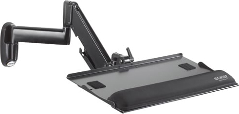 Bras double réglable en hauteur fixé au mur Chief KWK110B avec plateau pour clavier Noir (Ex Demo)