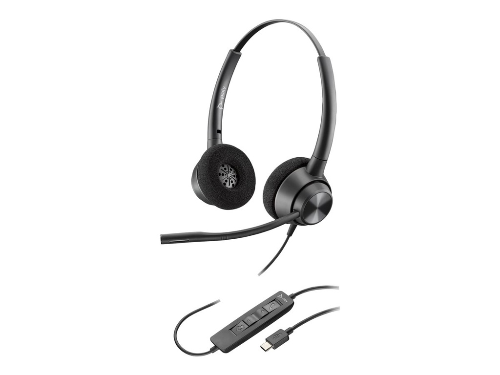 Poly 767G0AA EncorePro 320 Wired Headset USB-A Black