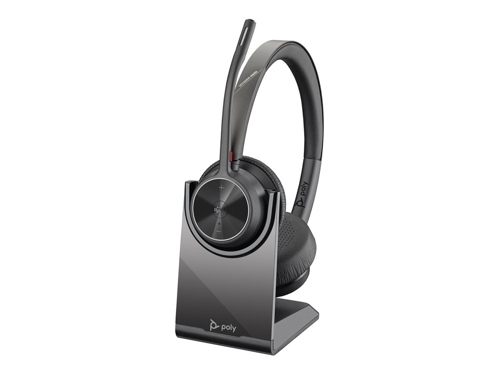 Poly 77Z32AA Voyager 4320-M Draadloze Headset Teams + Houder & Adapter Zwart
