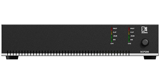Audac - SCP206 -Compacte tweekanaals eindversterker   2 x 60W @ 4 Ohm   