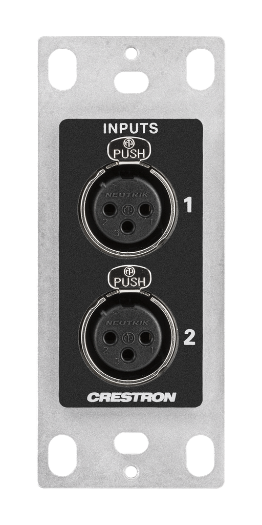 Plaque murale audio sur IP Crestron DM-NAX-2XLRI-1G avec XLR DM NAX Noir