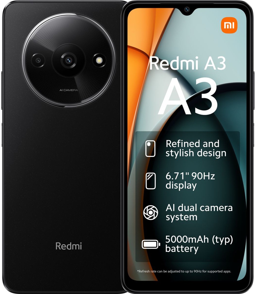 Xiaomi Redmi A3 64GB Midnight Zwart
