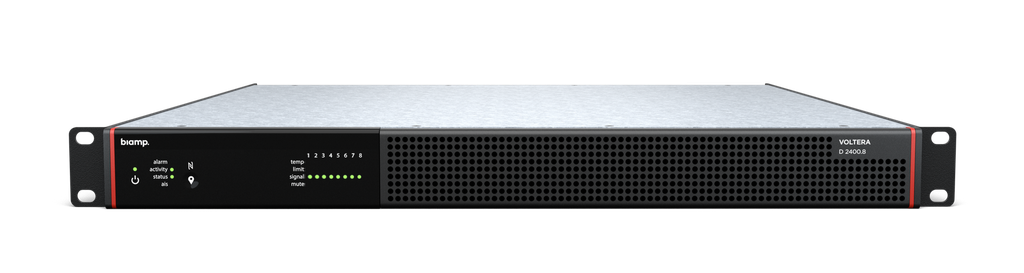 Biamp Voltera D 2400.8 Amplificateur de puissance 8 canaux 2400 W Total Dante/AES67