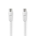 Nedis CSGL40000WT100 Coax Cable Nickel Plated 90 dB 75 Ohm Double Shielded 10m White