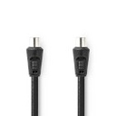 Nedis CSGL40200BK15 Coaxial Cable Nickel Plated 90 dB 75 Ohm Double Shielded 1.5m Black