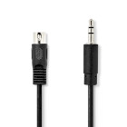 Nedis CAGL20100BK10 DIN Audio Cable DIN 5-Pin - 3.5 mm Jack Nickel-plated 1m Black