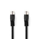 Nedis CAGL20000BK10 DIN-Audiokabel DIN 5-Pins Vernikkeld 1m Zwart