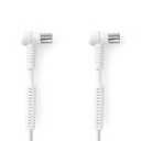 Nedis CSGL40120WT50 Coaxial Cable Nickel Plated 120 dB 75 Ohm Quadruple Shielded 5m White