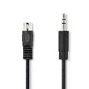 Nedis CAGL20100BK20 DIN-Audiokabel DIN 5-Pins - 3,5 mm Jack Vernikkeld 2m Zwart