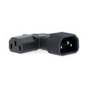Nedis CEGB11903BK Extension plug IEC-320-C13 -IEC-320-C14 Angled Left Nickel-plated Black