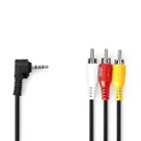 Nedis CVGL22400BK10 Audio-Videokabel 3,5 mm Jack - 3x RCA Vernikkeld 1m Zwart
