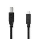 Nedis CCGL60650BK10 USB 2.0-Kabel USB-C - USB-B  480 Mbps Vernikkeld 1m Zwart