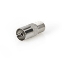 Adaptateur coaxial Nedis CSGB41955ME F-Coax nickelé 75 ohms argent