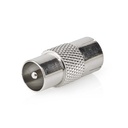 Nedis CSGP40942ME Coax-Adapter Vernikkeld 75 Ohm Zilver