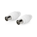 Nedis CSGP40903WT Coax Connector Vernikkeld 75 Ohm Schroef 7.0 mm Maximale diameter Wit 2 Stuks