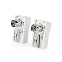 Nedis CSGP40920WT Coax Connector Haaks Vernikkeld 75 Ohm 7.0 mm Maximale diameter Wit 2 Stuks 