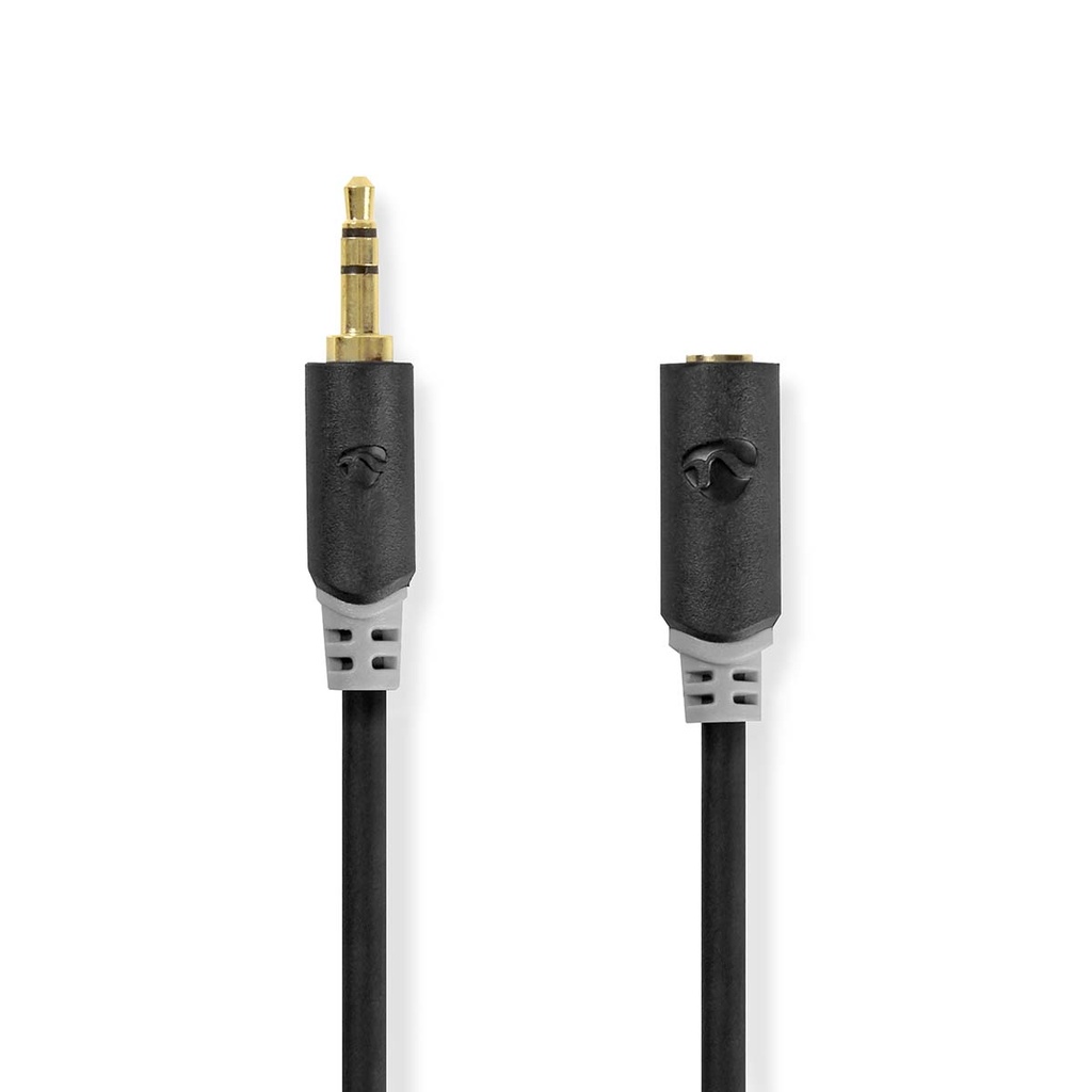 Nedis CABW22050AT10 Stereo Audio Cable 3.5 mm Jack Male-Female Gold Plated 1m Black