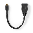 Câble HDMI 1.4 Nedis CVGP34790BK02 HDMI femelle - Micro HDMI 4K à 30 Hz 10,2 Gbit/s 20 cm Noir