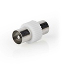 Nedis CSGB40940WT Coax-Adapter 2x Coax Mannelijk Vernikkeld 75 Ohm Wit 1 Stuks