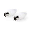 Nedis CSGP40923WT Coax Connector Vernikkeld 75 Ohm 7.0 mm Maximale diameter Wit 2 Stuks