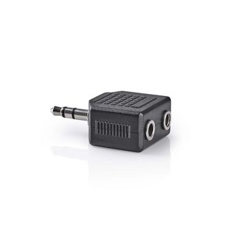 Adaptateur audio stéréo Nedis CAGB22945BK : jack 3,5 mm mâle - 2 jacks 3,5 mm femelles, noir