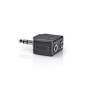 Adaptateur audio stéréo Nedis CAGB22945BK : jack 3,5 mm mâle - 2 jacks 3,5 mm femelles, noir