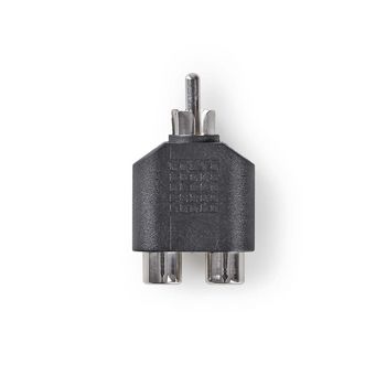 Nedis CAGB24940BK Subwoofer-Adapter RCA Mannelijk - 2x RCA Vrouwelijk Zwart