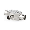 Nedis CSGP40951ME Coax Splitter Coax - 2x Coax Female 75 Ohm Silver