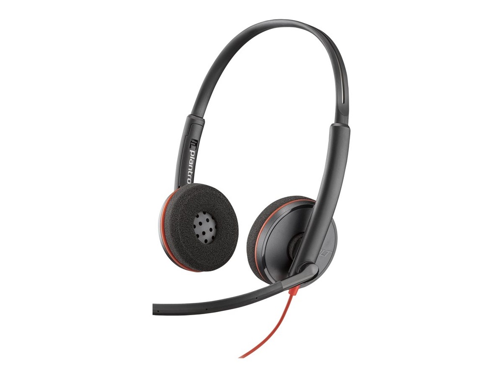 Poly 93S87AA BW 3220 bekabelde Headset USB-C Zwart