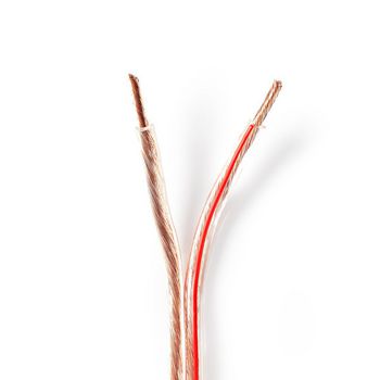 Câble d'enceinte Nedis CABR4000TR1000 sur bobine 2 x 4 mm² 100 m Rouge/Transparent