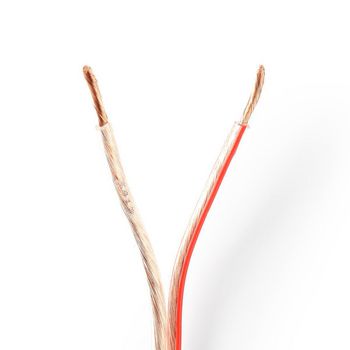 Nedis CAGW2500TR1000 Speaker-Kabel op rol 2x 2.50 mm² CCA 100m  Rood / Transparant 