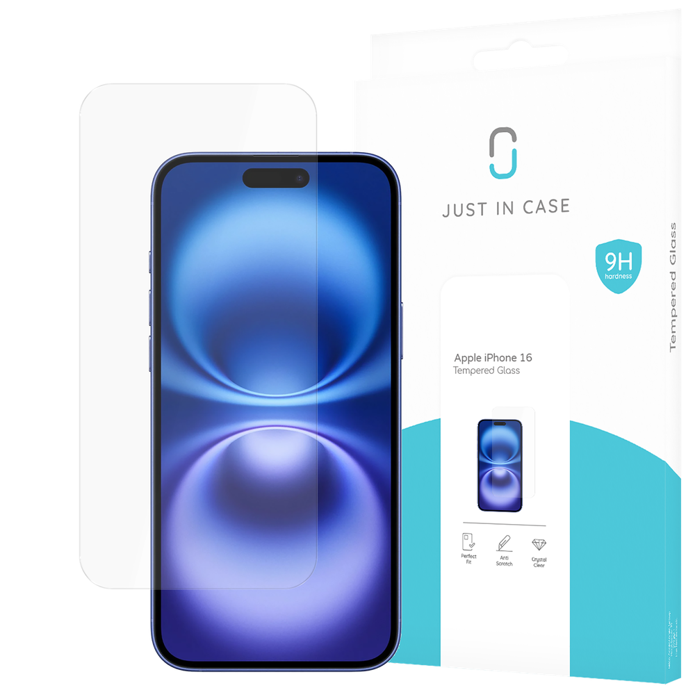 Just in Case 8332349 Protecteur d'écran en verre trempé iPhone 16