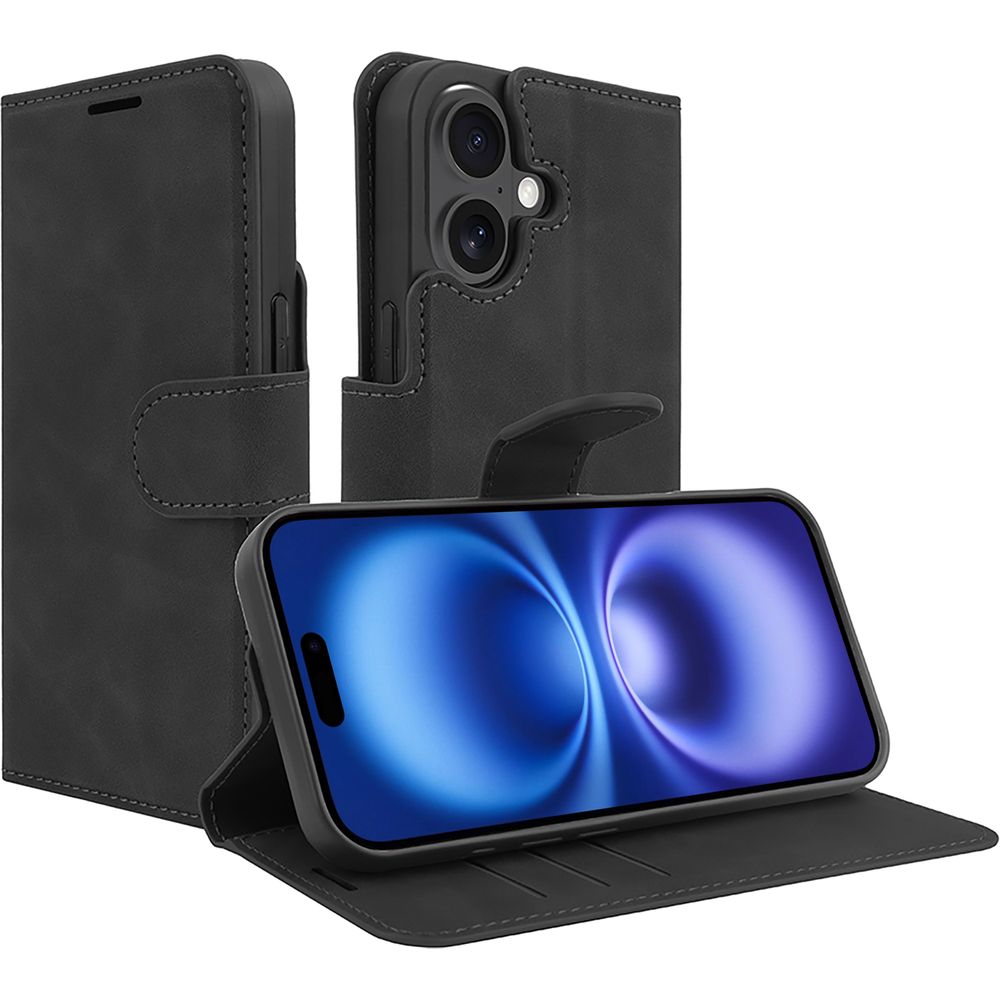 Just in Case 8332462 Premium Wallet Case iPhone 16 Zwart