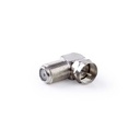 Nedis CSGP41942ME Coax Adapter F - F Female Nickel Plated 75 Ohm Angled Silver 10 Pieces