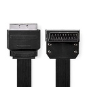 Nedis CVGP31045BK20 SCART-Kabel Vernikkeld 480p 2m Plat Zwart 