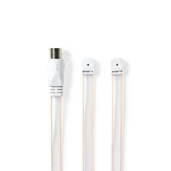 Antenne coaxiale Nedis ANFM105ME 50 ohms 1,9 m blanche