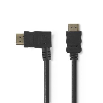Nedis CVGP34250BK15 ​​HDMI 1.4 Cable Right Angle Left 4K@30Hz 10.2 Gbps 1.5m Black