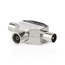 Nedis CSBW40950WT Coax-Splitter 2x Coax - Coax Vrouwelijk Vernikkeld 75Ohm